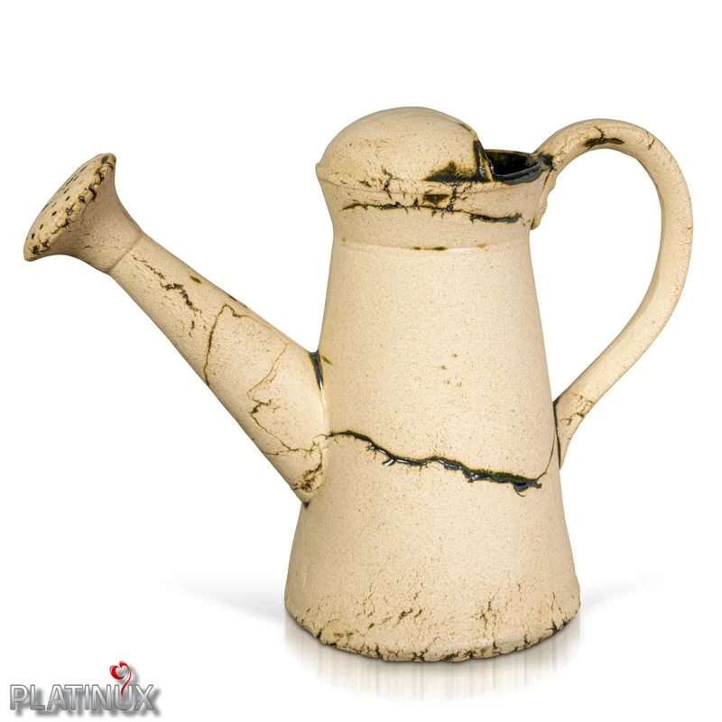 PLATINUX Steingut Deko Gießkanne Grün 36x16,5x26,5cm