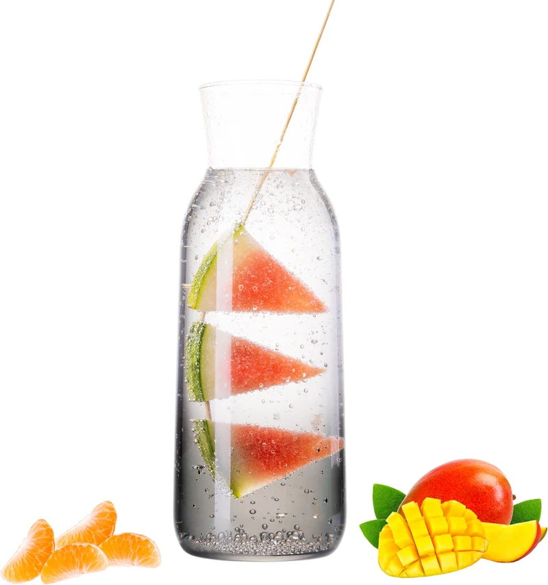 PLATINUX Karaffe mit Schwarzem Ombré Effekt aus Glas 1L (max. 1130ml)