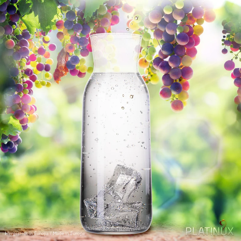 PLATINUX Karaffe mit Schwarzem Ombré Effekt aus Glas 1L (max. 1130ml)