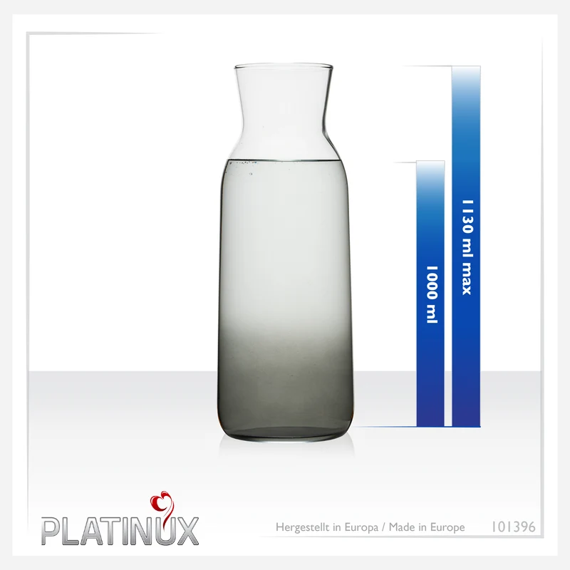 PLATINUX Karaffe mit Schwarzem Ombré Effekt aus Glas 1L (max. 1130ml)