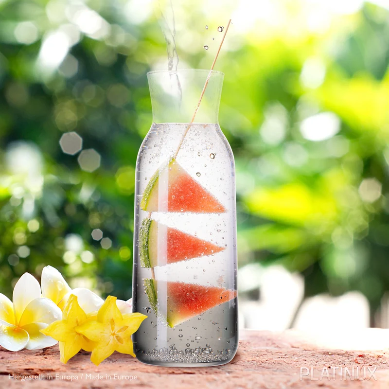 PLATINUX Karaffe mit Schwarzem Ombré Effekt aus Glas 1L (max. 1130ml)