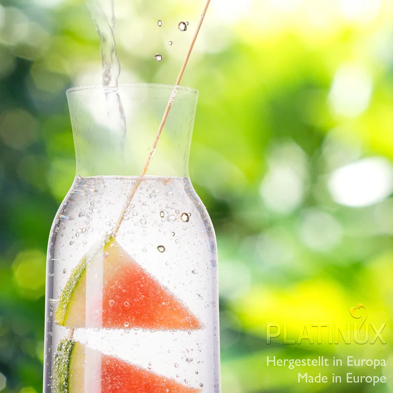 PLATINUX Karaffe mit Schwarzem Ombré Effekt aus Glas 1L (max. 1130ml)