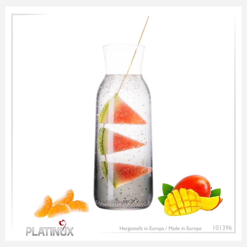 PLATINUX Karaffe mit Schwarzem Ombré Effekt aus Glas 1L (max. 1130ml)