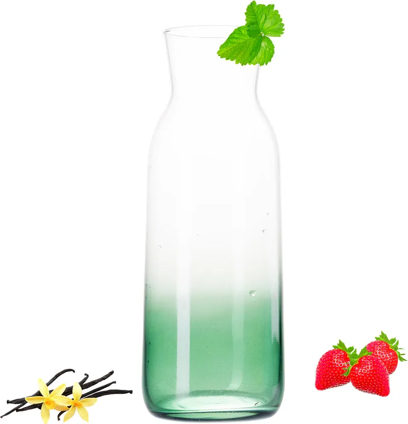 PLATINUX Karaffe mit Grünem Ombré Effekt aus Glas 1L (max. 1130ml)