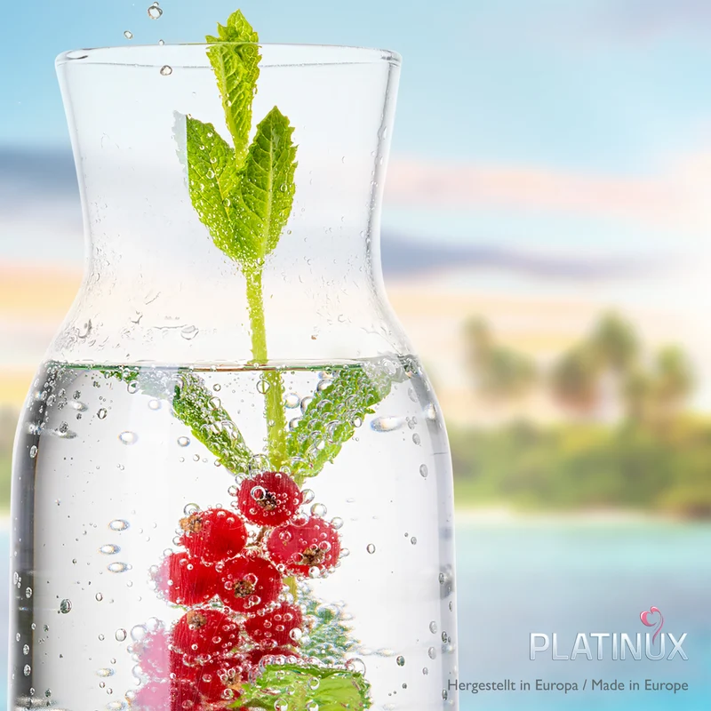 PLATINUX Karaffe mit Grünem Ombré Effekt aus Glas 1L (max. 1130ml)