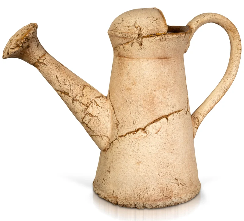 PLATINUX Steingut Deko Gießkanne Braun 36x16,5x26,5cm