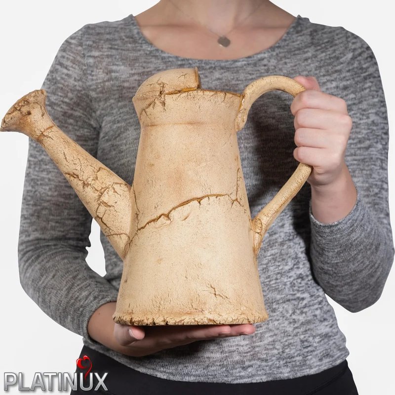 PLATINUX Steingut Deko Gießkanne Braun 36x16,5x26,5cm