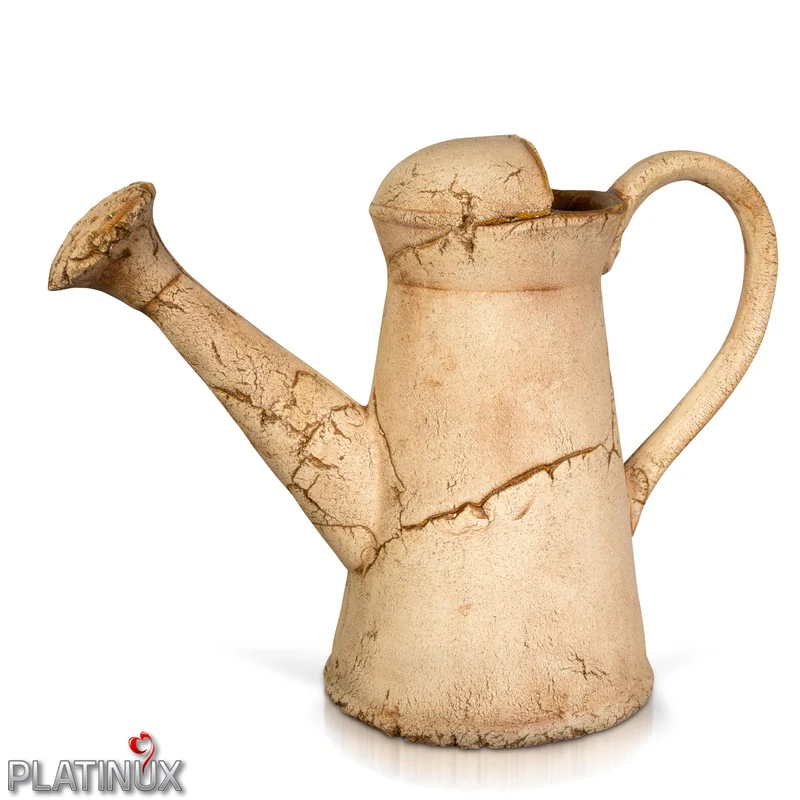 PLATINUX Steingut Deko Gießkanne Braun 36x16,5x26,5cm