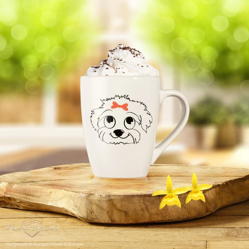 PLATINUX Kaffeetasse mit Griff 250ml Tasse mit Hunde Motiv "Susi" Teetasse
