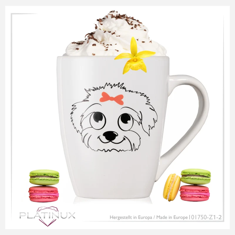 PLATINUX Kaffeetasse mit Griff 250ml Tasse mit Hunde Motiv "Susi" Teetasse