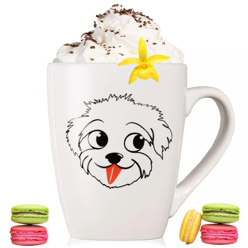 PLATINUX Kaffeetasse mit Griff 250ml Tasse mit Hunde Motiv "Einstein" Teetasse