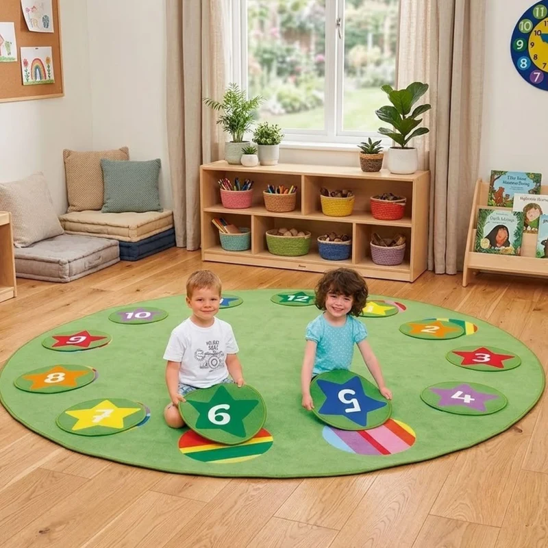 Zahlenteppiche 'Circelino 1-12' | Durchmesser 40 cm | mit isolierender Filzunterseite | Made in Germany