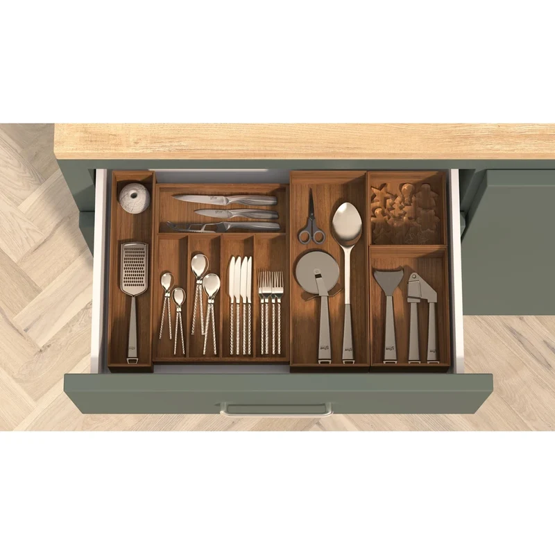 Schubladentabletts aus Akazienholz, 7 cm hoch, Five®