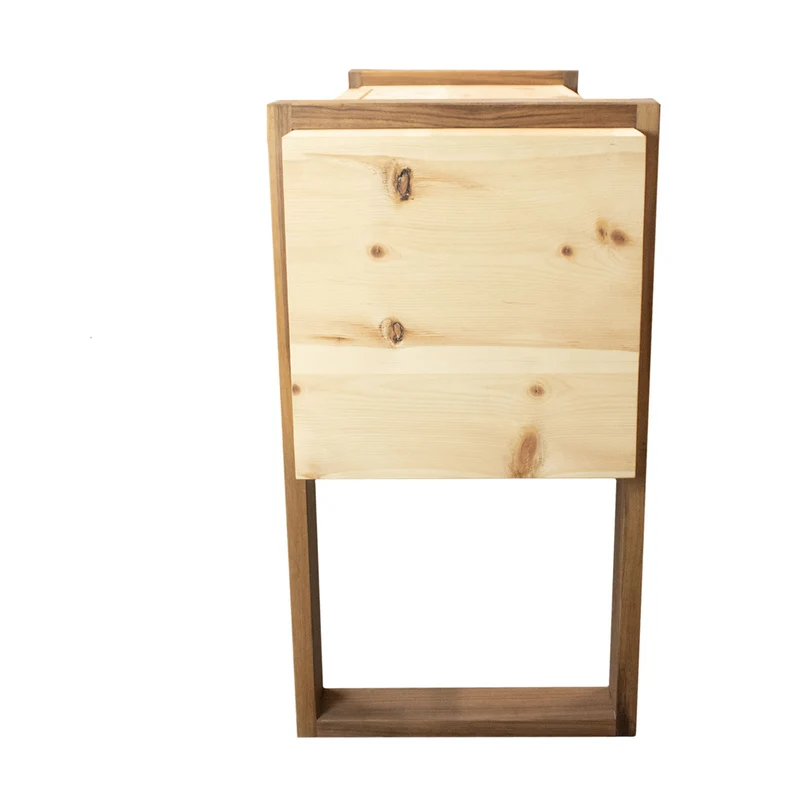 Sideboard 'Ahrn' | Zirbe roh | B 120 x T 37,5 x H 78 cm | Rahmen in Nuss | Made in Austria