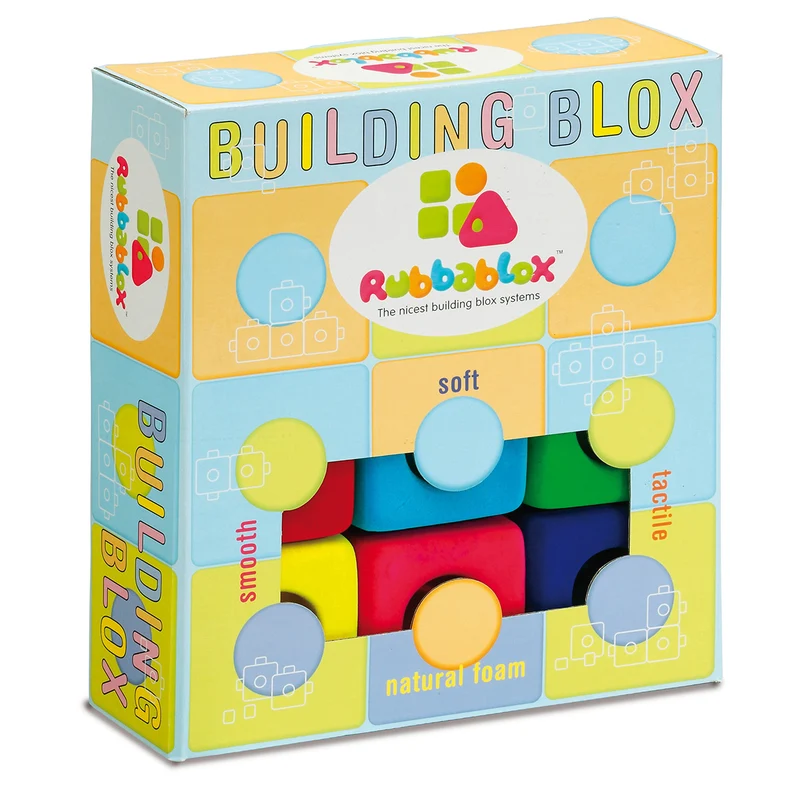 Rubbablox Würfel | Bausteine aus farbigem Naturkautschuk | fördert Motorik und Kreativität | 100% Naturkautschuk | Made in Germany