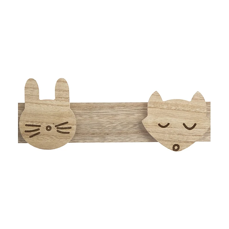 Kindergarderobe Holz mit 4 Haken Atmosphera