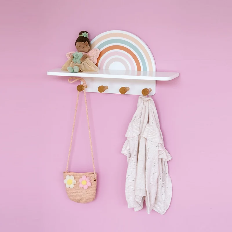 Kinder Wandgarderobe Regenbogen Zeller Present