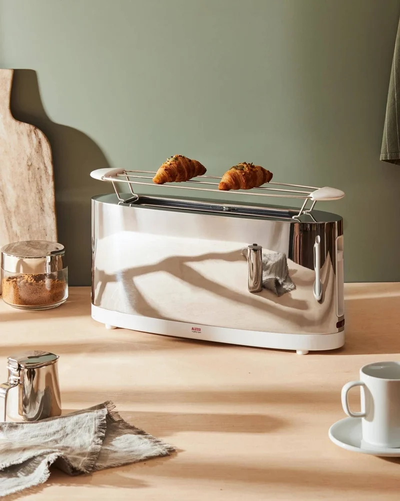 Alessi Tostapane con griglie Scaldabrioche, Bianco