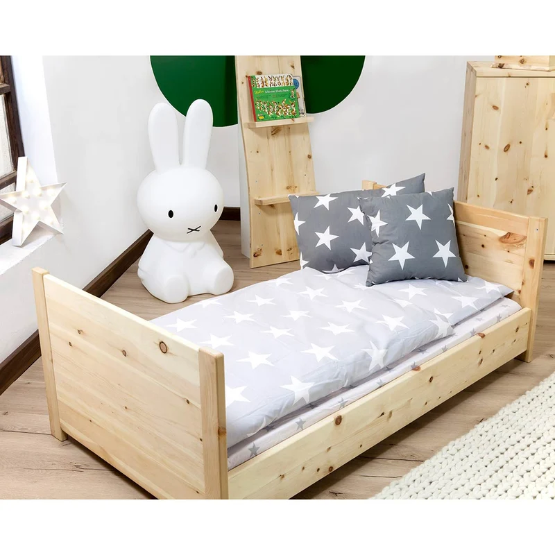 Mitwachsendes Kinderbett 'Sweet Sleep' L 140 x B 70 cm | aus unbehandelter Zirbe | inkl. Lattenrost | Made in Germany