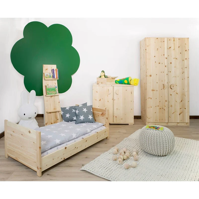 Mitwachsendes Kinderbett 'Sweet Sleep' L 140 x B 70 cm | aus unbehandelter Zirbe | inkl. Lattenrost | Made in Germany