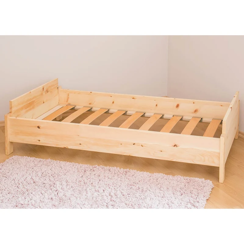 Mitwachsendes Kinderbett 'Sweet Sleep' L 140 x B 70 cm | aus unbehandelter Zirbe | inkl. Lattenrost | Made in Germany