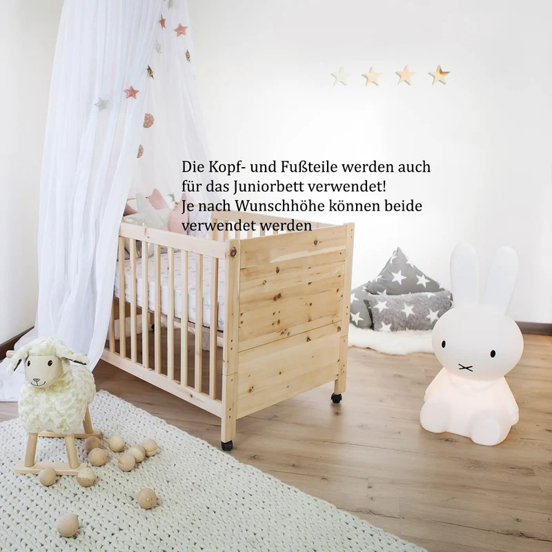 Umbausatz 'Sweet Sleep' | vom Gitterbett zum Juniorbett | Zirbenholz | Made in Austria