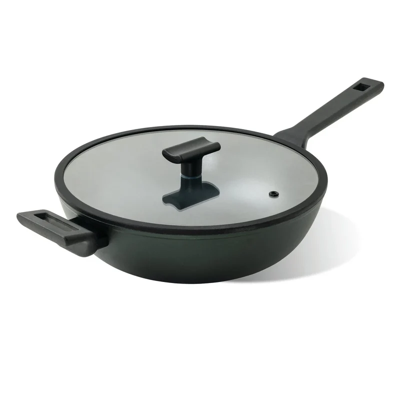 Sambonet Titan Pro Green Wok un Manico 30 cm in Alluminio