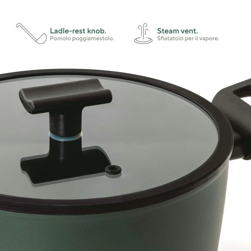 Sambonet Titan Pro Green Wok un Manico 30 cm in Alluminio