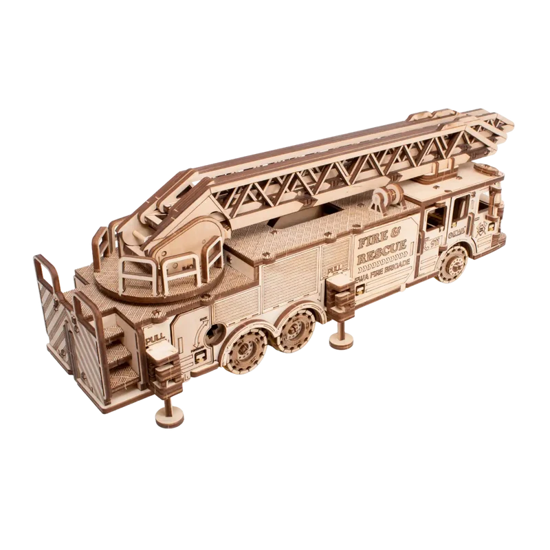3D-Holzpuzzle Mechanisches Feuerwehrauto