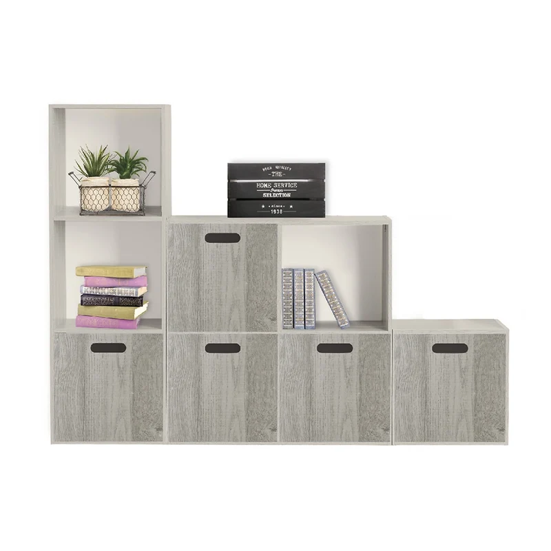 Hellgrauer Schrankkorb aus Holz medium Five®