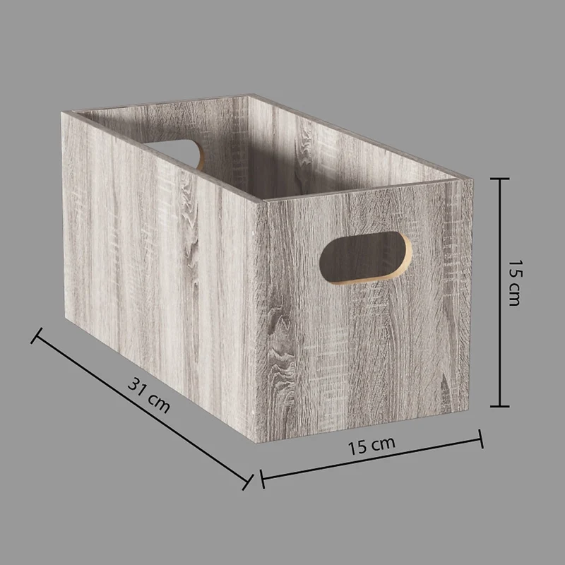 Hellgrauer Schrankkorb aus Holz medium Five®