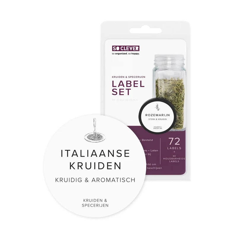 So Clever Gewürzset 12 Gewürzgläser 120 ml mit Ø35mm Etiketten