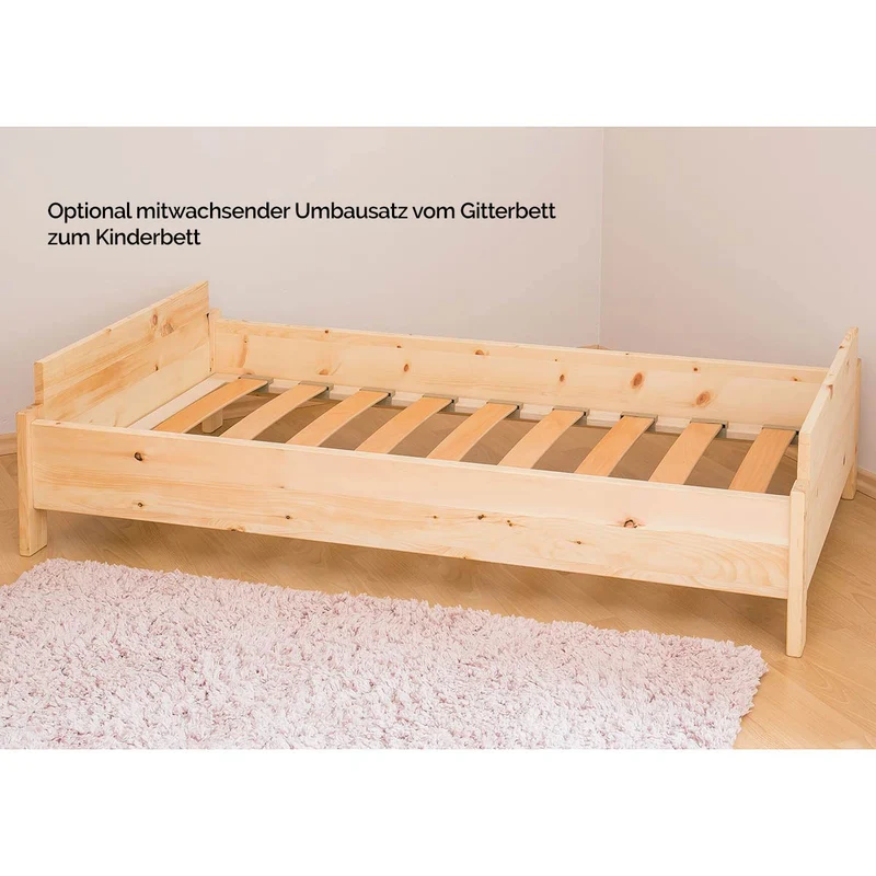 Mitwachsende Babywiege 'Sweet Sleep' | aus Zirbenholz | L 84 x B 60 x H 86 cm | flexibel erweiterbar | Handarbeit aus Deutschland