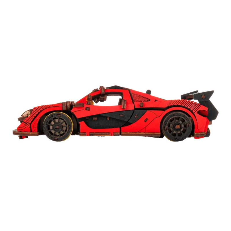 3D Holzpuzzle Auto in rot
