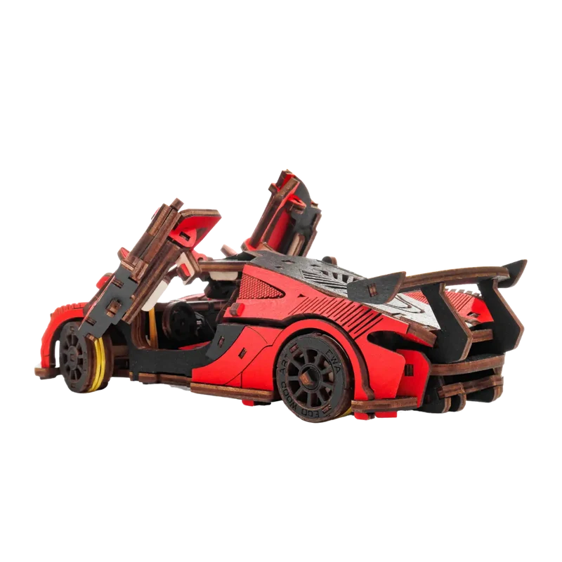 3D Holzpuzzle Auto in rot