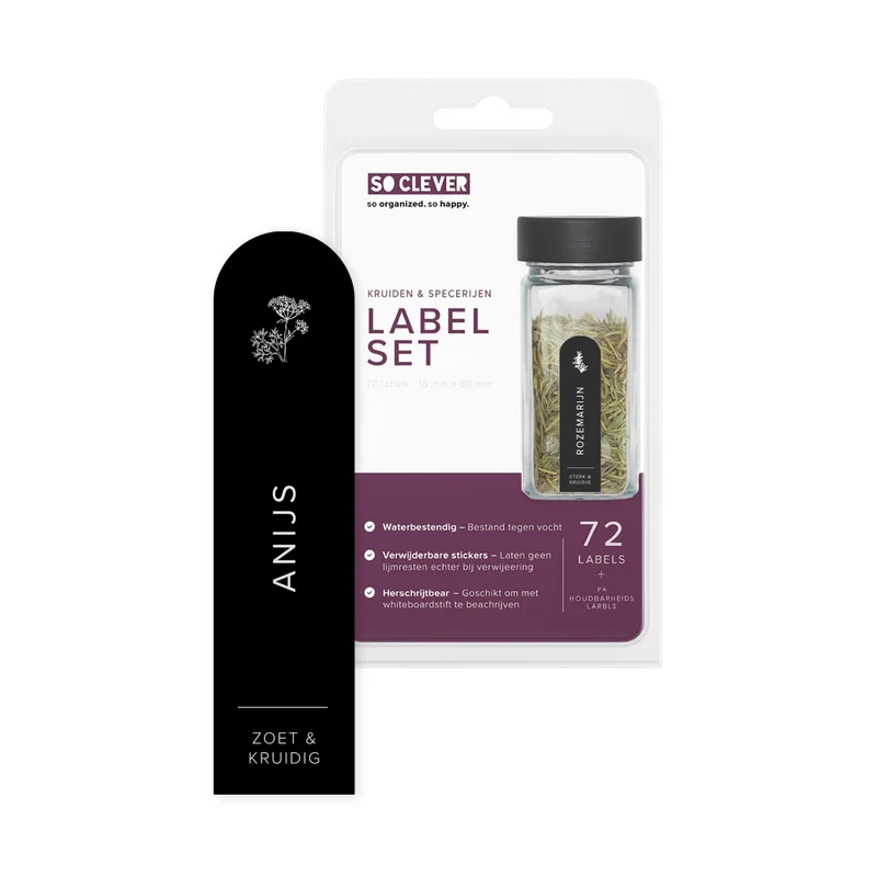 So Clever Gewürzset 12 Gewürzgläser 120 ml mit 15x60mm Etiketten
