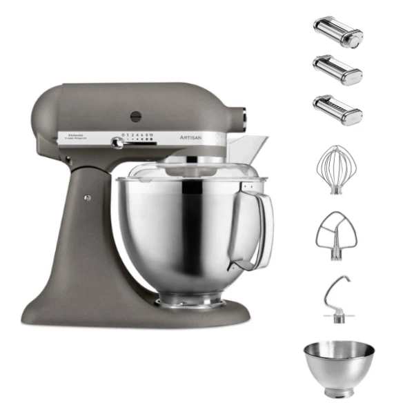 KitchenAid 4,8 L 5KSM185 Artisan Küchenmaschine Pastalover 3er Nudelwalzenset