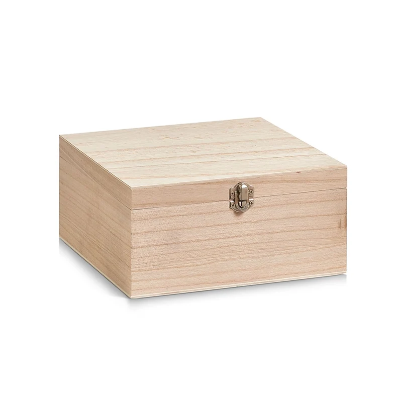 Holzkiste mit Deckel und Verschluss mittel Zeller Present