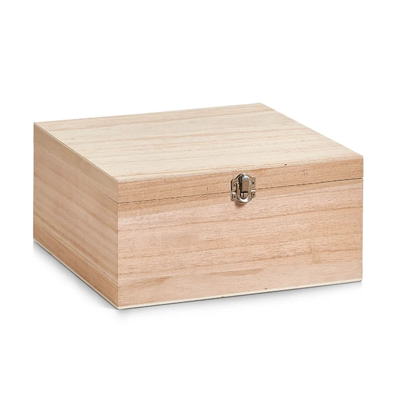 Holzkiste mit Deckel und Verschluss groß Zeller Present