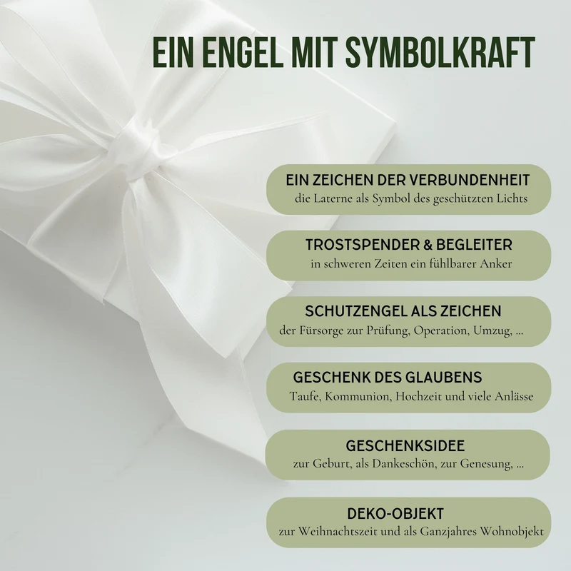 Klassischer Schutzengel aus Zirbenholz | 9 cm | Geschenk zur Taufe oder zu Weihnachten | Handwerk aus Südtirol