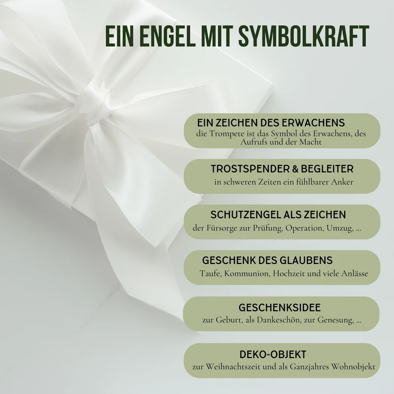 Klassischer Schutzengel aus Zirbenholz | 9 cm | Geschenk zur Taufe oder zu Weihnachten | Handwerk aus Südtirol