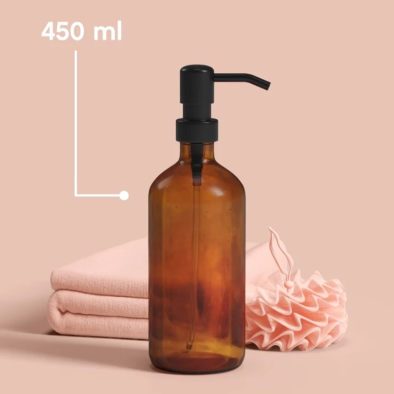 Seifenpumpe aus braunem Glas 450 ml Five®