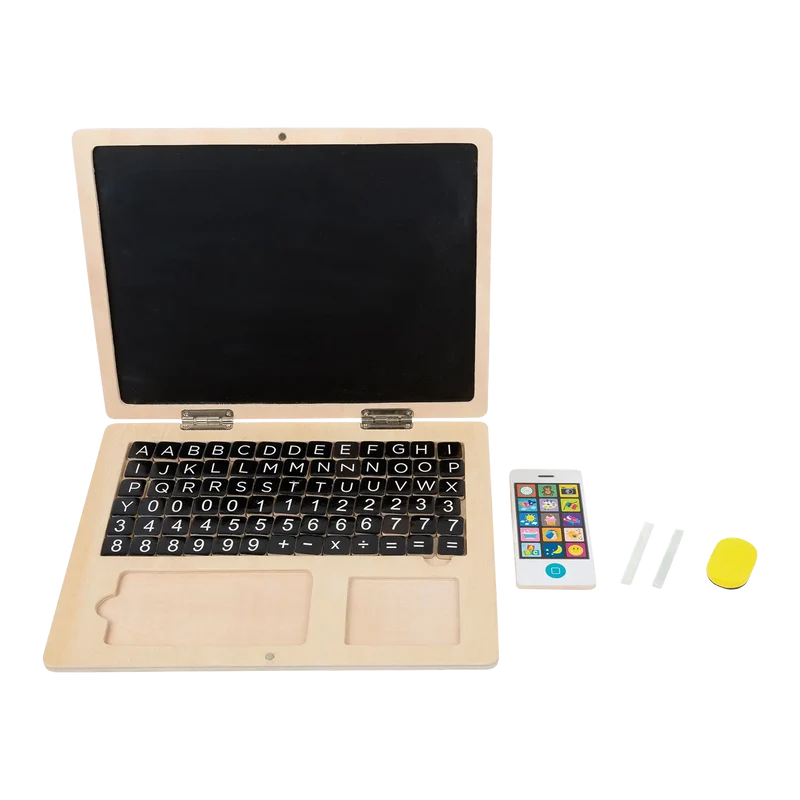 Holz Laptop mit Magnettafel