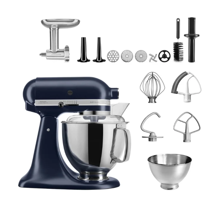 KitchenAid 4,8 L 5KSM175 Artisan Küchenmaschine Meatlover mit Ganzmetall- Fleischwolf