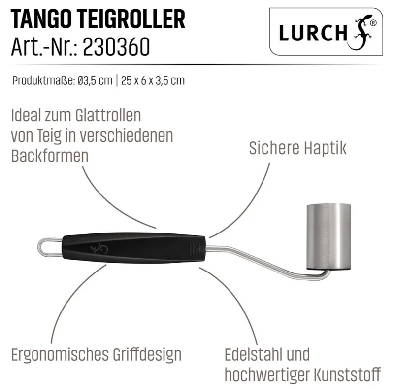 Teigroller mit 6cm breiter Rolle