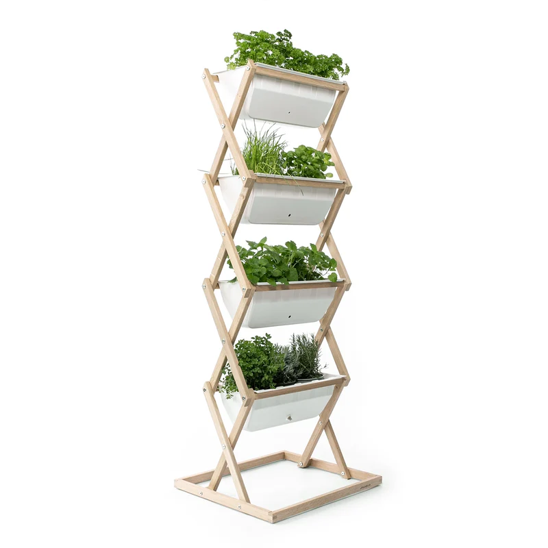 Blumenkasten 'Vertical Garden' | Eichenholz und Kunststoff | Höhe 80, 115 oder 150 cm | Kastenvolumen je 8 Liter | Made in Germany