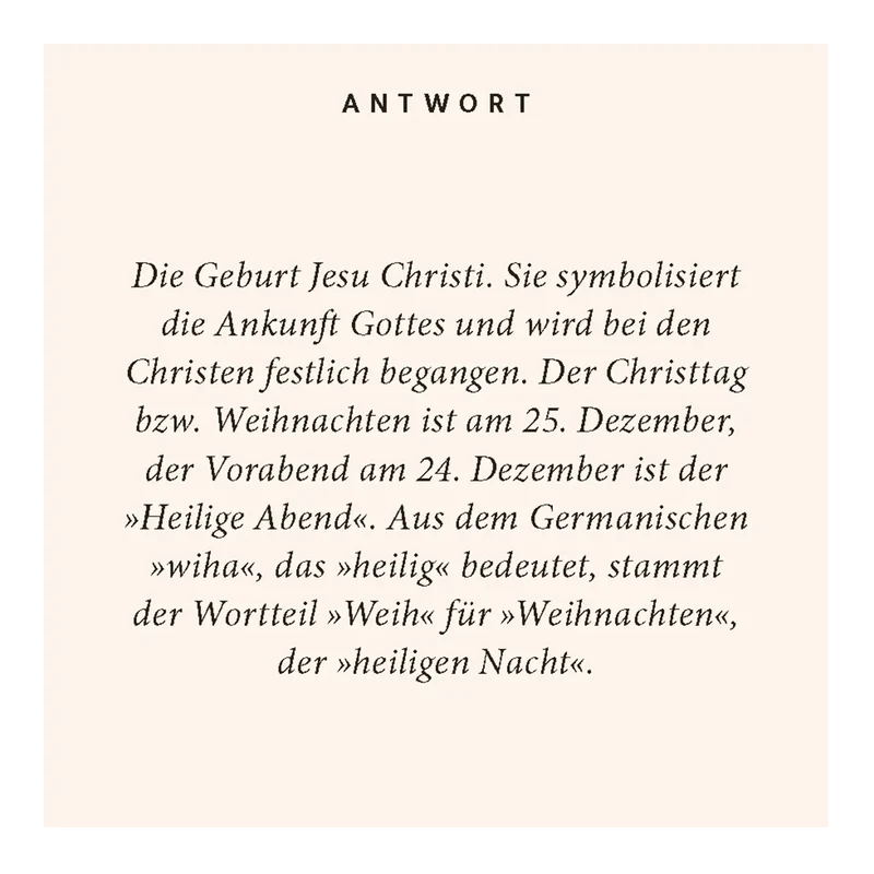 Weihnachtsquiz mit Lösungen