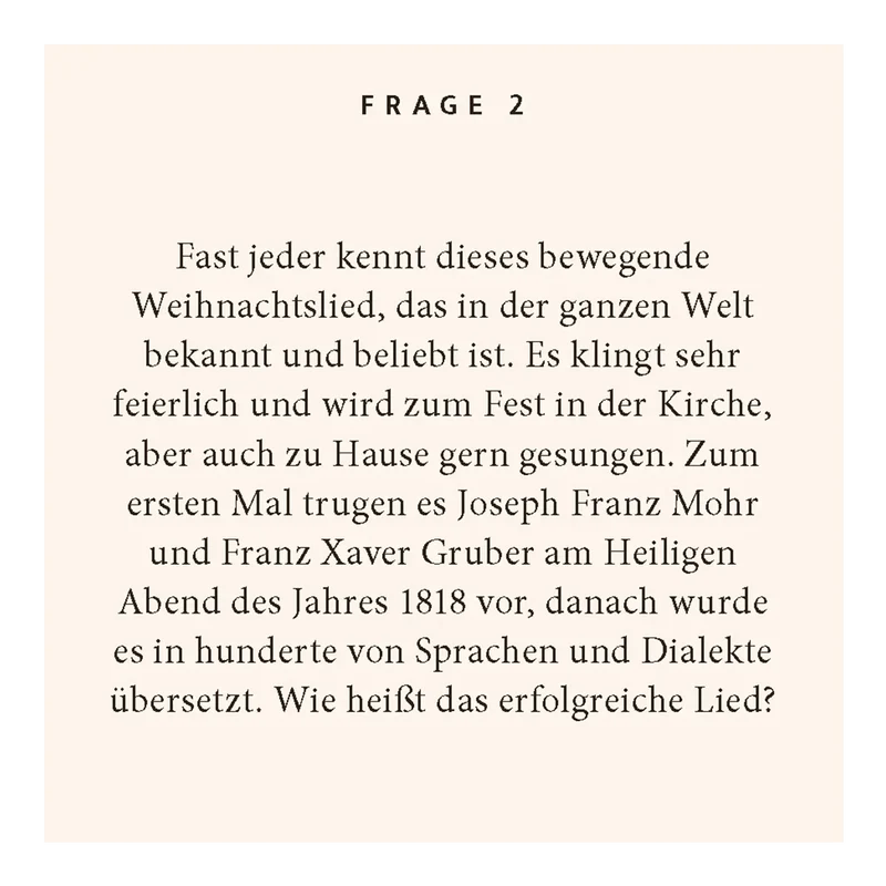 Weihnachtsquiz mit Lösungen