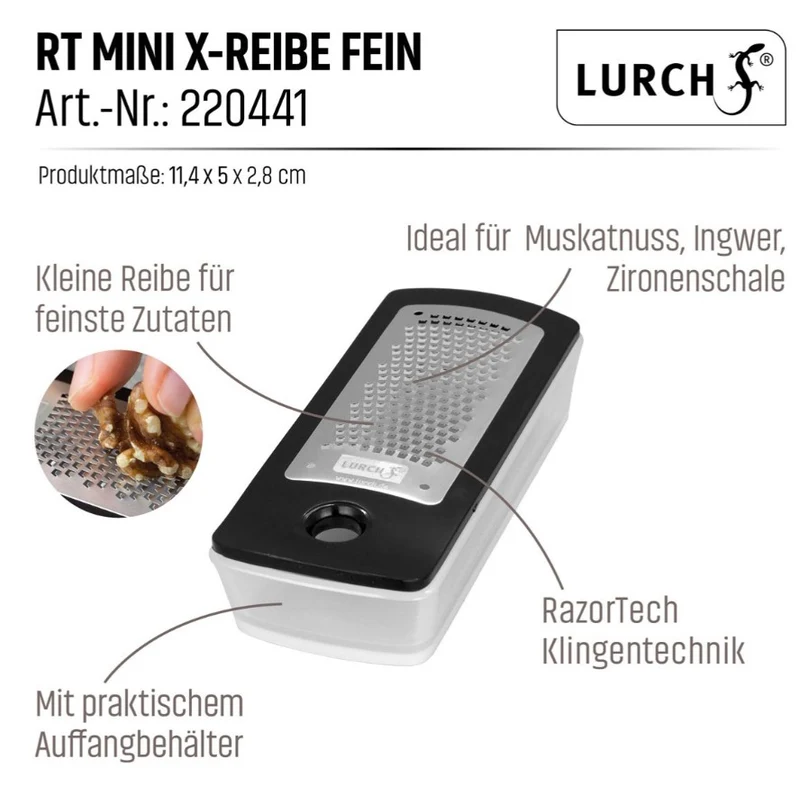 Mini-X-Reibe fein, Edlstahl mit RazorTech-Klingen