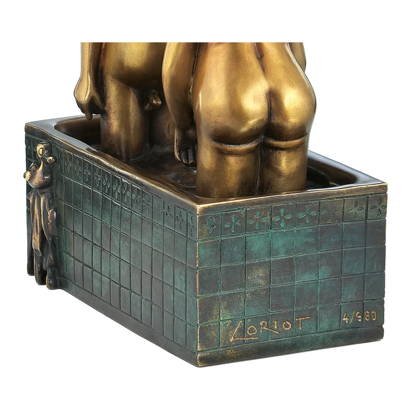 Skulptur "Herren im Bad", Bronze